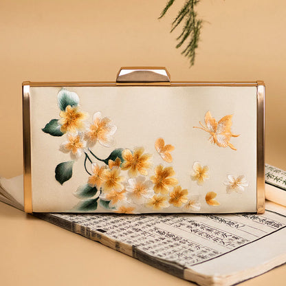 Buddhist Blessing Carnation Peony Begonia Su Embroidery Wedding Shopping Purse Handbag Crossbody Bag