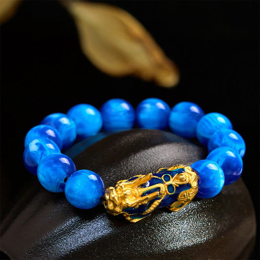 Buddhist Blessing Colorful Sea Willow Color Change PiXiu Positive Healing Bracelet