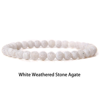 Buddhist Blessing 6mm Various Stone Crystal Black Glitter Stone Red Tiger Eye Beads Protection Bracelet