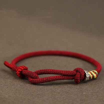 Buddhist Blessing Red String 925 Sterling Silver 999 Sterling Silver Coin Luck Bracelet