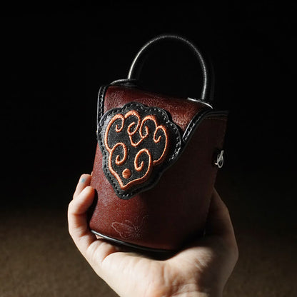 Buddhist Blessing Auspicious Clouds Butterfly Flowers Xiangyunsha Silk Crossbody Bag Hangbags