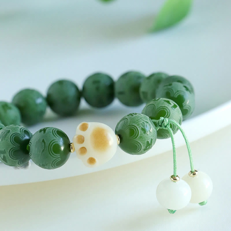 Buddhist Blessing Bodhi Seed Om Mani Padme Hum Carved Harmony Bracelet