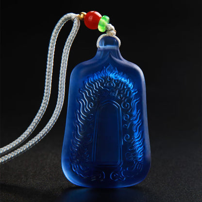 Buddhist Blessing Tibetan Medicine Buddha Liuli Crystal Compassion Serenity Necklace Pendant