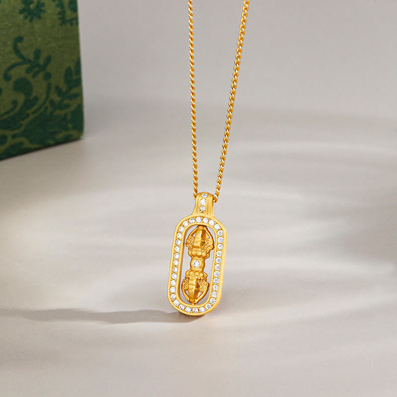 Buddhist Blessing 925 Sterling Silver Mini PiXiu Dorje Vajra Wealth Necklace Pendant