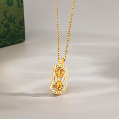 Buddhist Blessing 925 Sterling Silver Mini PiXiu Dorje Vajra Wealth Necklace Pendant