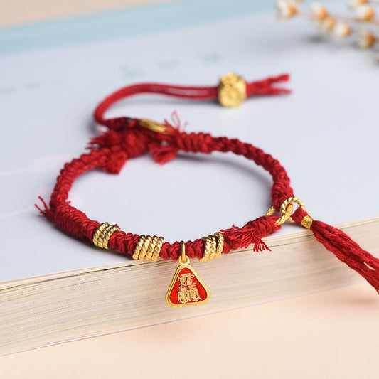 Buddhist Blessing Tibetan String Zakiram Goddess Of Wealth Flower Tassel Protection Bracelet