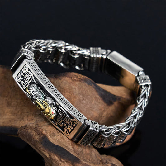 Buddhist Blessing Tibetan Copper Buckle Prayer Wheel Heart Sutra Pi Xiu Metal Bracelet