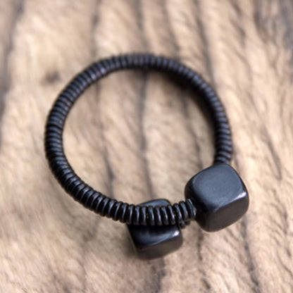 Buddhist Blessing Ebony Wood Green Sandalwood Cube Balance Bracelet