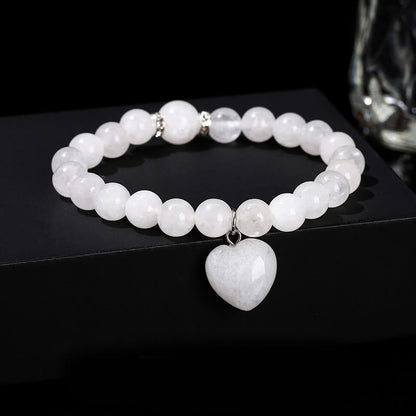 Buddhist Blessing Various Crystal Green Aventurine Love Heart Balance Bracelet