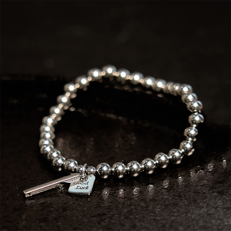 Buddhist Blessing Titanium Steel Good Luck Balance Bracelet