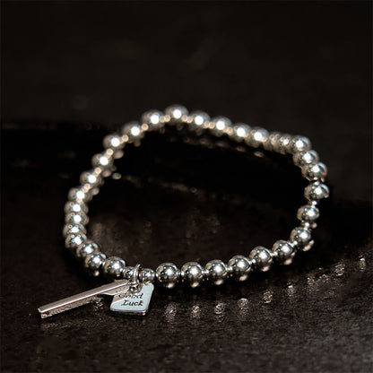 Buddhist Blessing Titanium Steel Good Luck Balance Bracelet