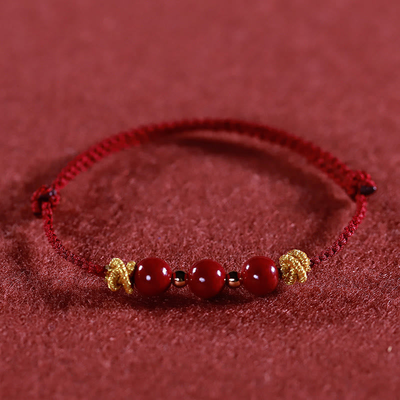 Buddhist Blessing Colorful String Cinnabar Calm Bracelet