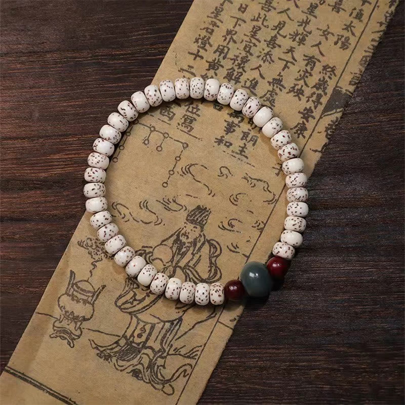 Buddhist Blessing Bodhi Seed Small Leaf Red Sandalwood Wisdom Bracelet