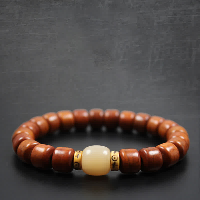 Buddhist Blessing Tibetan Bone Beads Om Mani Padme Hum Strength Bracelet