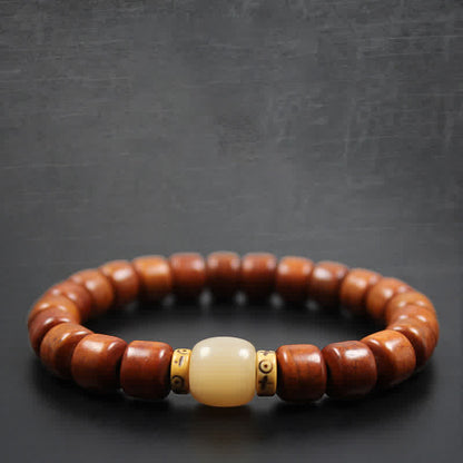 Buddhist Blessing Tibetan Bone Beads Om Mani Padme Hum Strength Bracelet