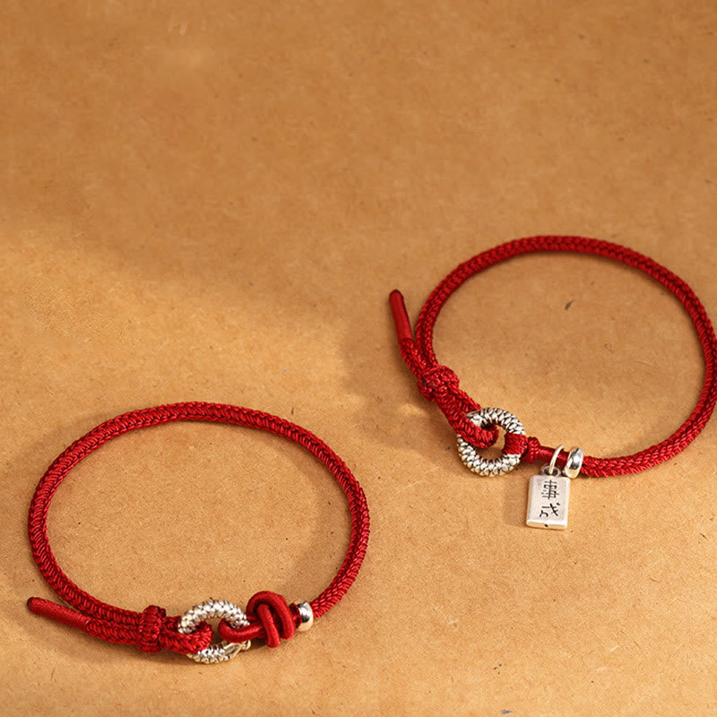 Buddhist Blessing 999 Sterling Silver Year Of The Dragon Peace Buckle Luck Bracelet