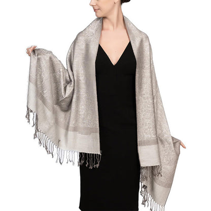 Buddhist Blessing Tibetan Cashew Jacquard Tassels Shawl Spring Fall Winter Warm Cozy Scarf Wrap