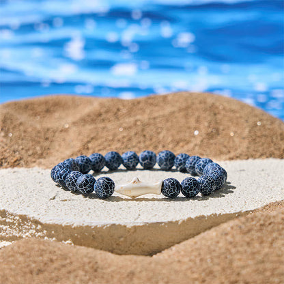 Buddhist Blessing Natural Agate Stone Shark Wisdom Bracelet