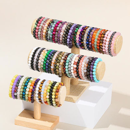 Buddhist Blessing Various Crystal Stone Amethyst Green Aventurine Rose Quartz Healing Bracelet