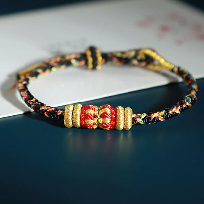 Buddhist Blessing Chinese Zodiac Natal Buddhist Blessing Colorful Strings Luck Bracelet