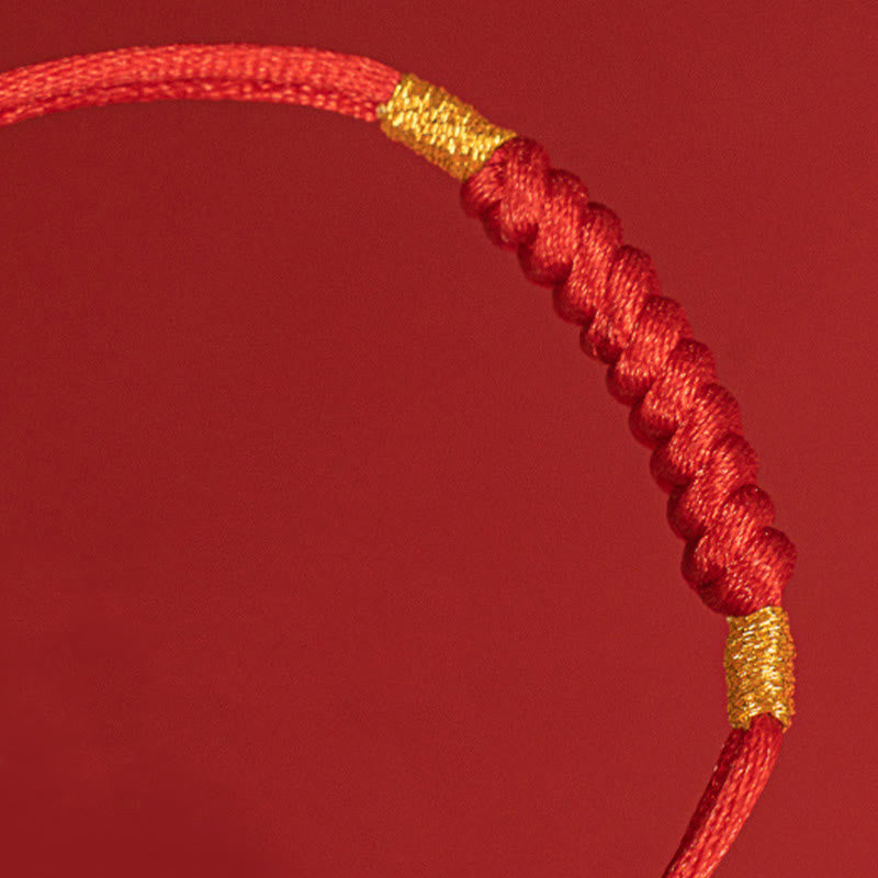 Buddhist Blessing Handmade Braided Red String Happy Knot Flat Knot Colorful Rope Bracelet