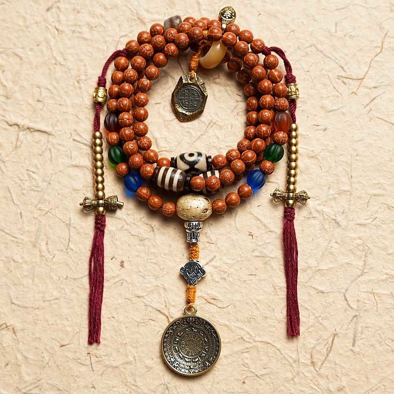 Buddhist Blessing Tibet Bodhi Seed 108 Mala Beads Wisdom Peace Bracelet Necklace