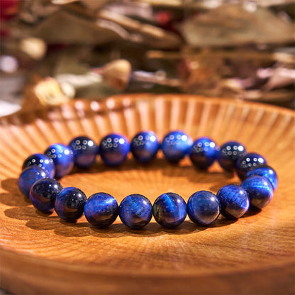 Buddhist Blessing Blue Tiger Eye Balance Bracelet