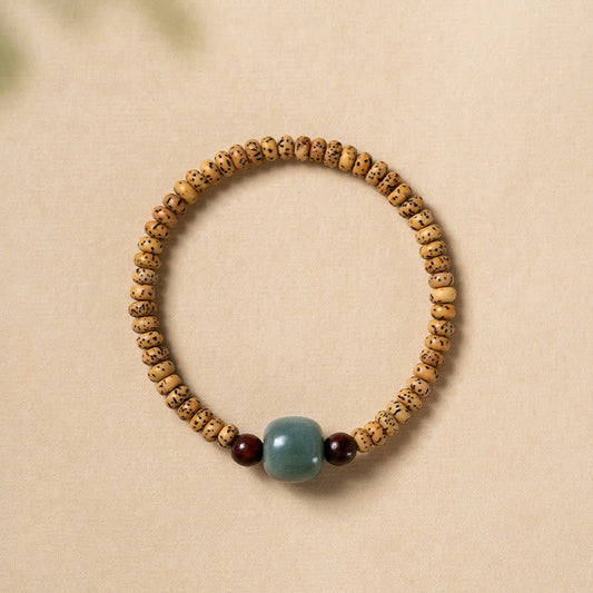 Buddhist Blessing Bodhi Seed Small Leaf Red Sandalwood Wisdom Bracelet