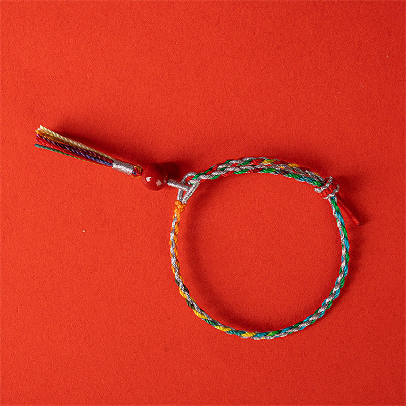 Buddhist Blessing Colorful String Cinnabar Concentration Bracelet