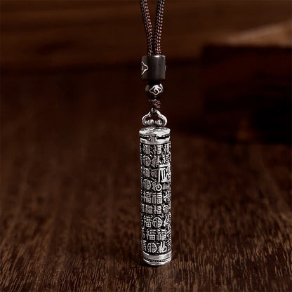 Buddhist Blessing Copper Fu Character Dragon Pattern Balance Pendant Necklace