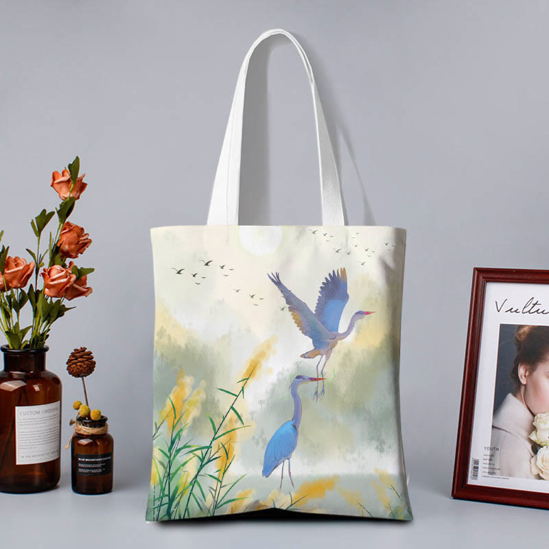 Buddhist Blessing Canvas Colourful Shoulder Bag