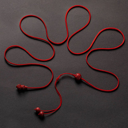 Buddhist Blessing Natural Cinnabar Chinese Zodiac Gourd Calm Blessing Red String Belly Chain