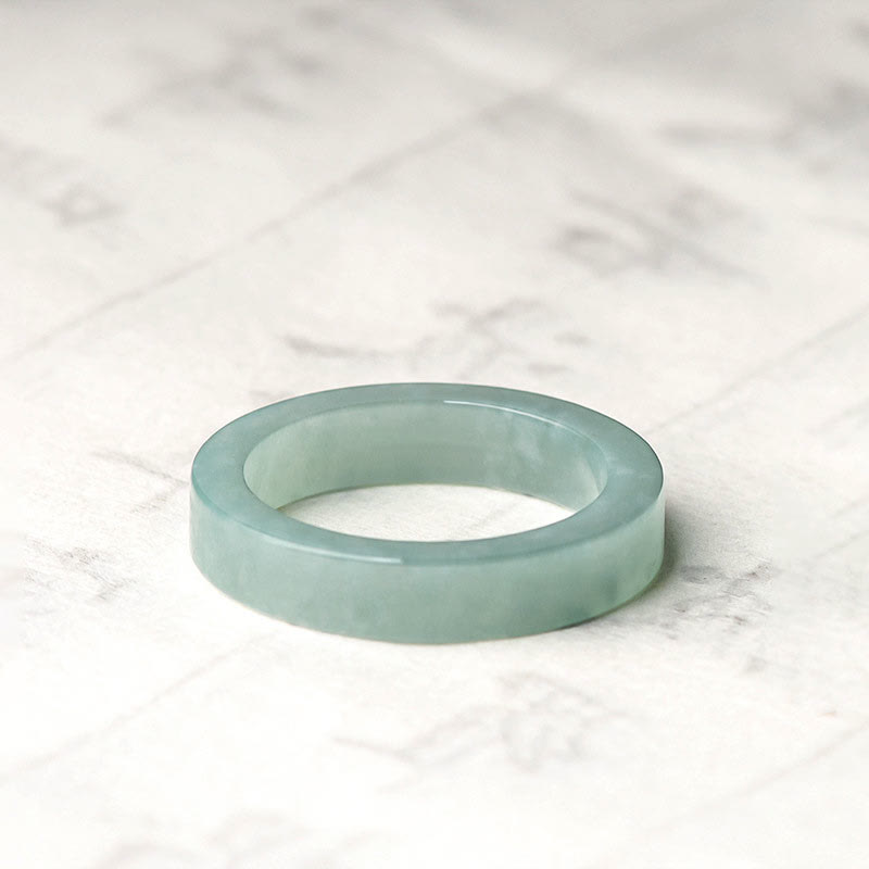 Buddhist Blessing Natural Jade Prosperity Luck Ring