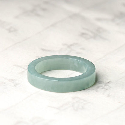 Buddhist Blessing Natural Jade Prosperity Luck Ring