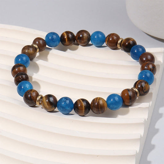 Buddhist Blessing Apatite Tiger Eye Spacer Beads Motivation Bracelet