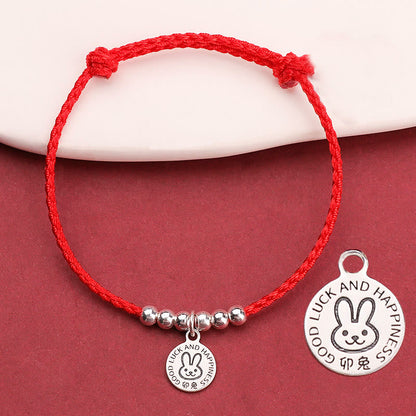 Buddhist Blessing Chinese Zodiac Kid Red String 999 Sterling Silver Protection Bracelet