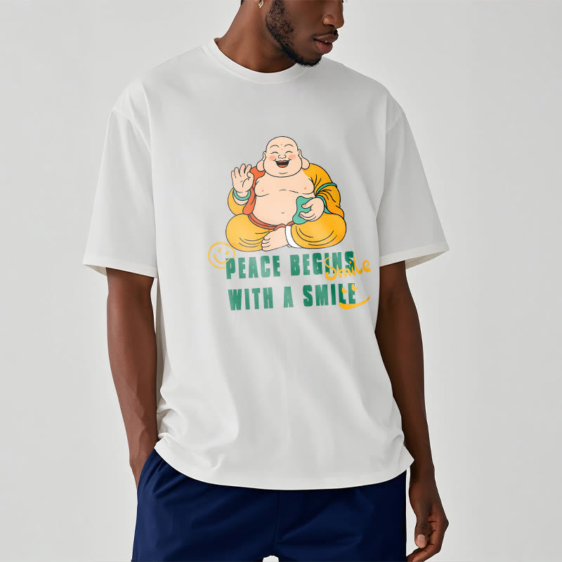 Buddhist Blessing Peace Begins With A Smile Tee T-shirt