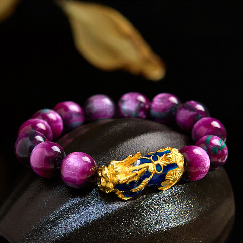 Buddhist Blessing Colorful Sea Willow Color Change PiXiu Positive Healing Bracelet