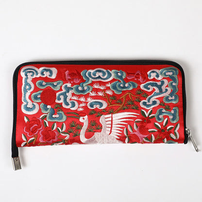 Buddhist Blessing Mythical Beast Phoenix Dragon Qilin Su Embroidery Ticket Folder Storage Journey Shopping Purse Handbag