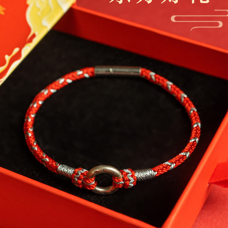 Buddhist Blessing Red String 925 Sterling Silver Safe Luck Bracelet