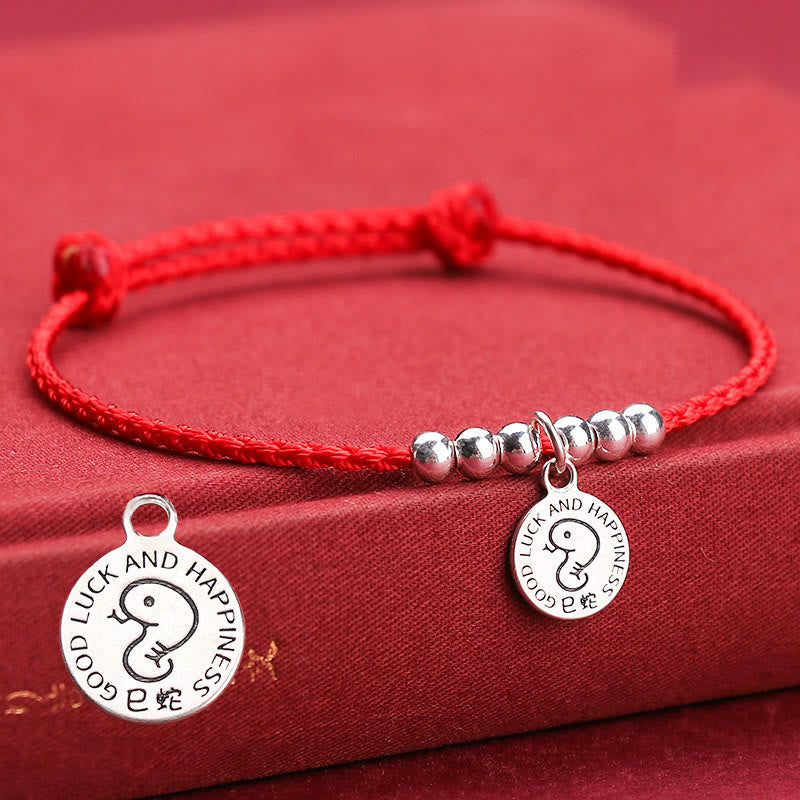Buddhist Blessing Chinese Zodiac Kid Red String 999 Sterling Silver Protection Bracelet
