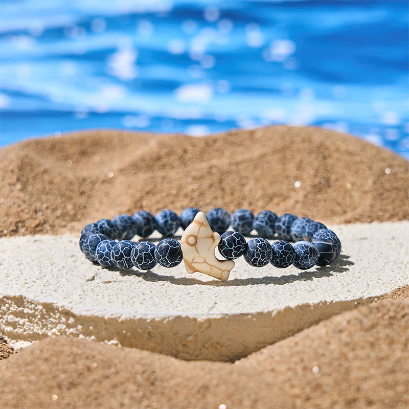 Buddhist Blessing Natural Various Stones Dolphin Spiritual Balance Bracelet