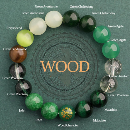 Buddhist Blessing Five Elements Various Agate Balance Luck Bracelet