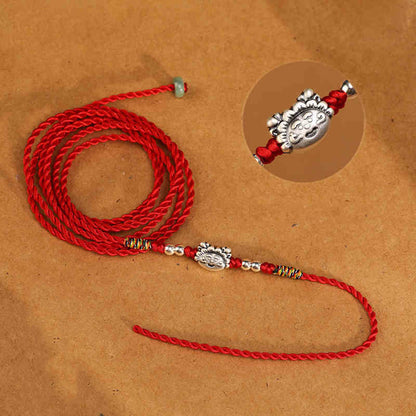 Buddhist Blessing 999 Sterling Silver Blessing Red String Belly Chain