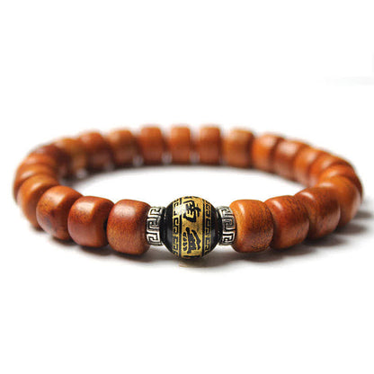 Buddhist Blessing Tibetan Bone Beads Om Mani Padme Hum Strength Bracelet