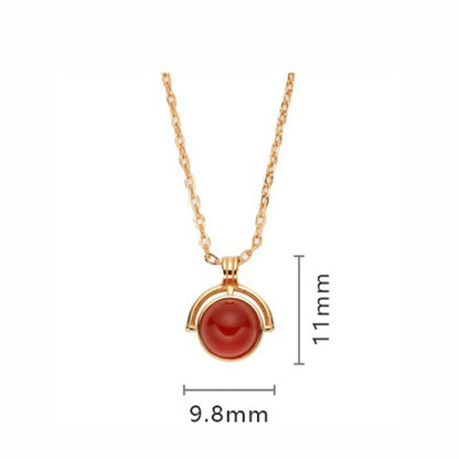 Buddhist Blessing Red Agate Tiger Eye Aquamarine Moonstone 925 Sterling Silver Confidence Necklace Pendant