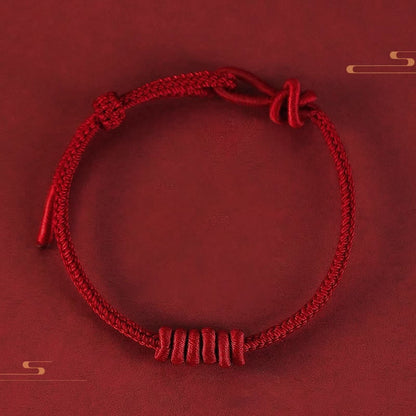 Buddhist Blessing Red String Eight Stranded Rope Strength Bracelet