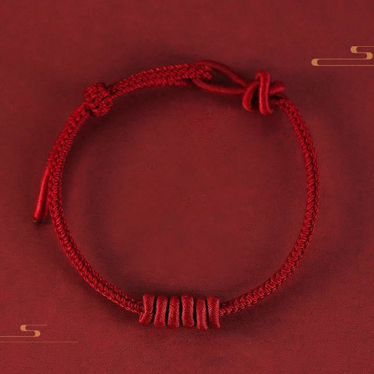 Buddhist Blessing Red String Eight Stranded Rope Strength Bracelet