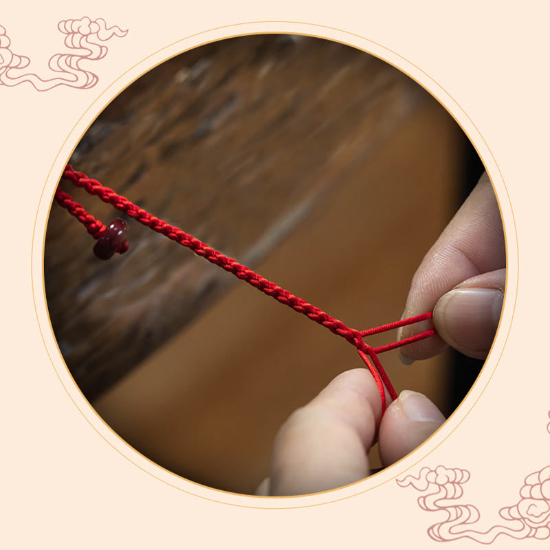 Buddhist Blessing Natural Cinnabar Calm Blessing Red String Belly Chain