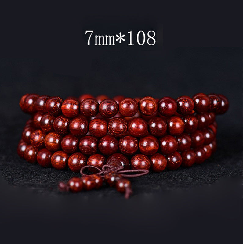 Buddhist Blessing Tibetan Small Leaf Red Sandalwood Balance Bracelet